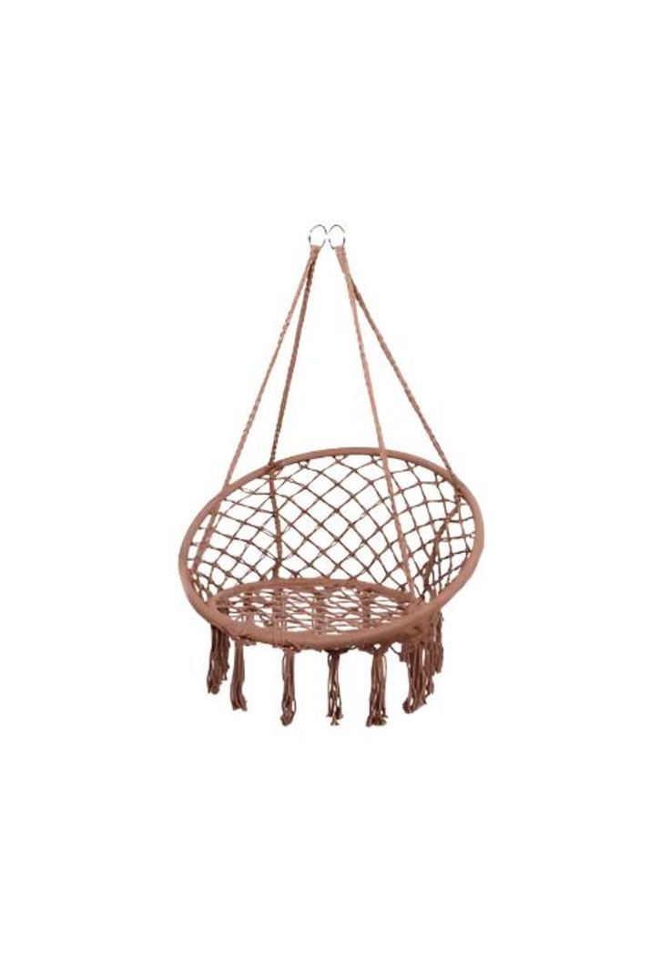 Silla Colgante Muna Tejida Café Tipo Columpio Decorativa-0