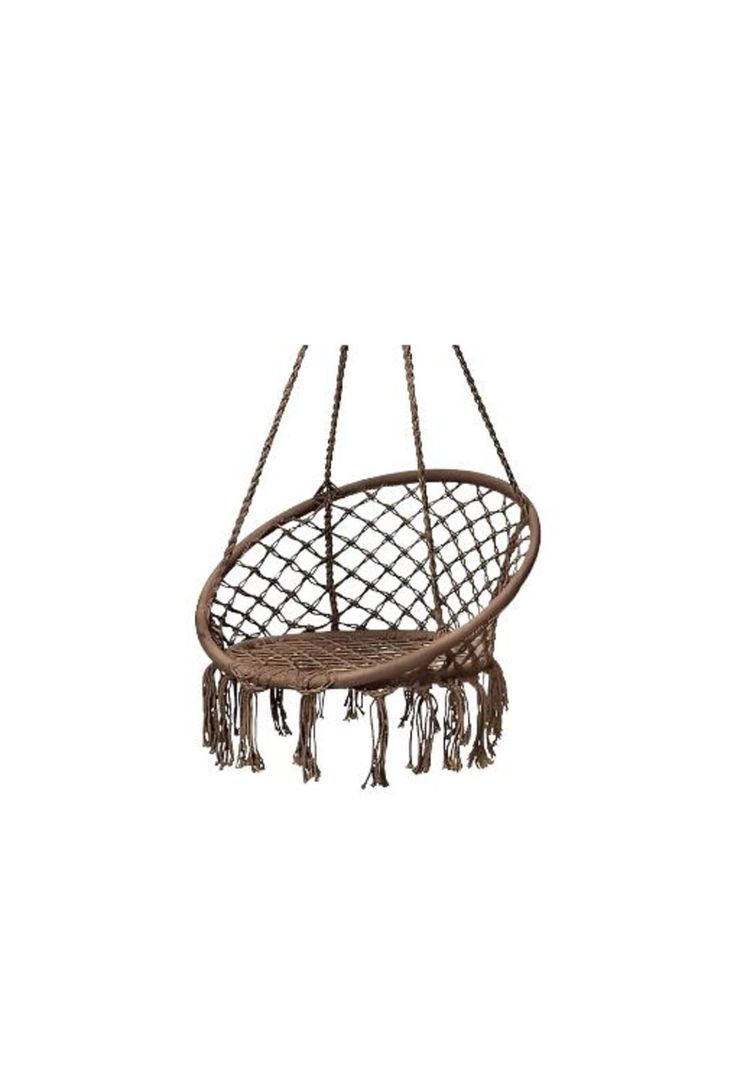 Silla Colgante Muna Tejida Café Tipo Columpio Decorativa-1