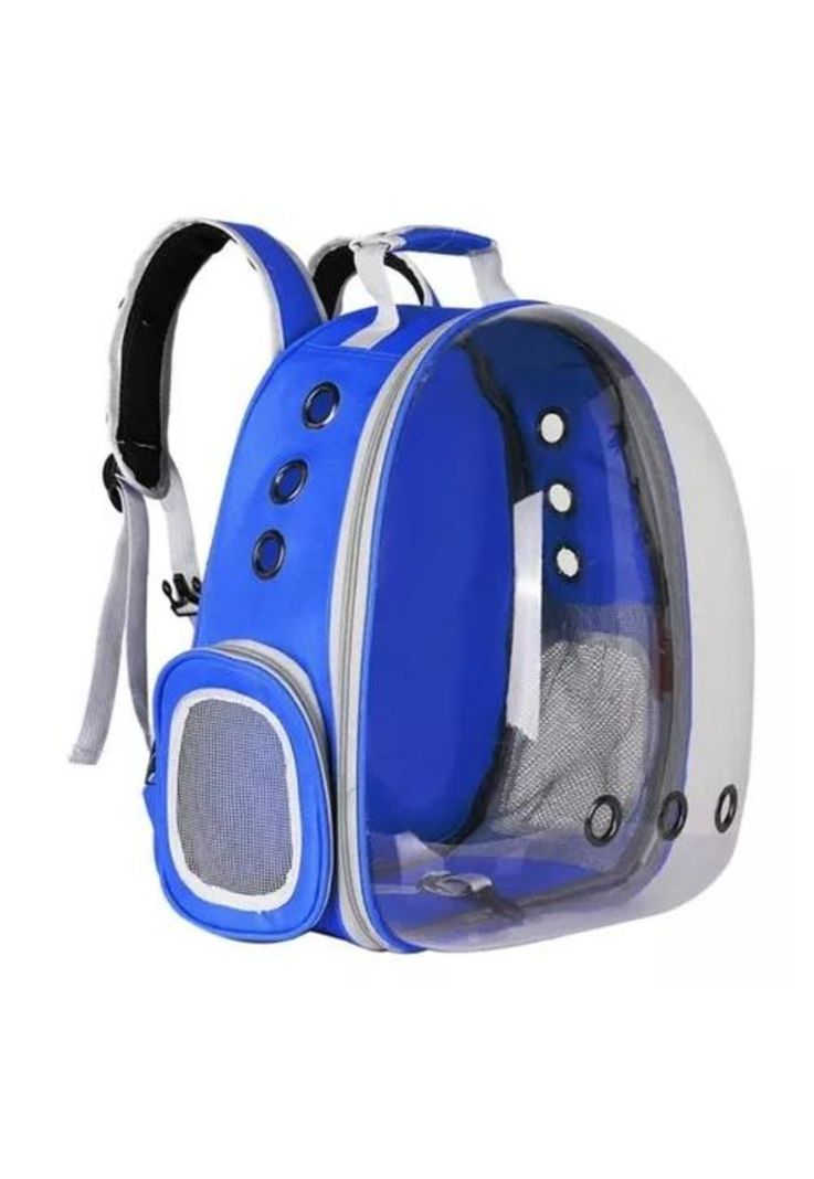 Bolso mochila porta mascotas color azul-0