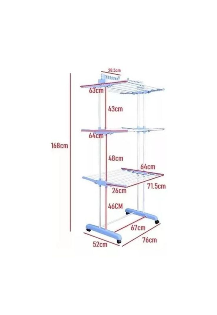 Tendedero plegable de ropa retráctil rack portátil, color multicolor-1