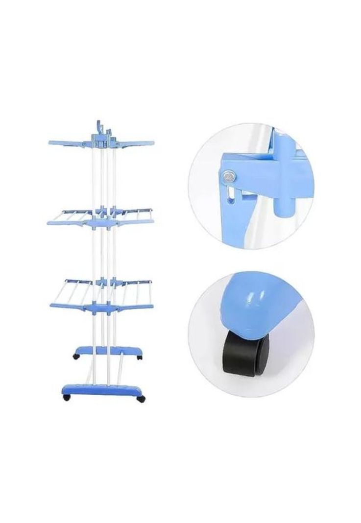 Tendedero plegable de ropa retráctil rack portátil, color multicolor-5