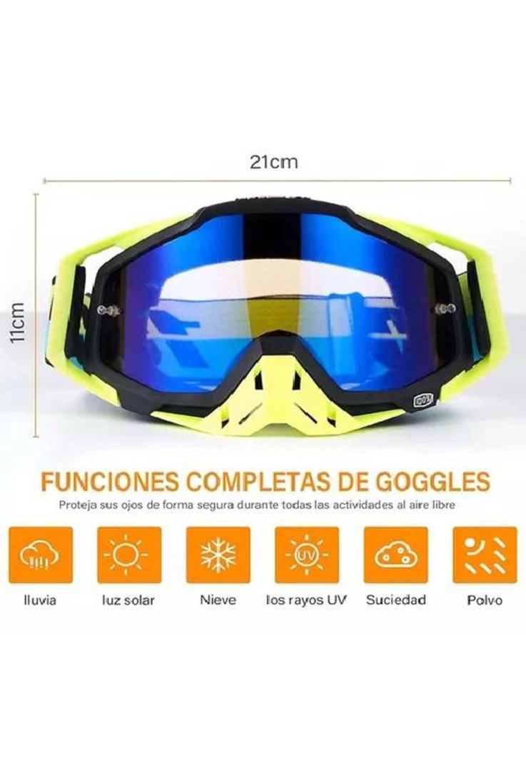 Antiparras de Motocross para Deportes Extremos - Color Amarillo-5