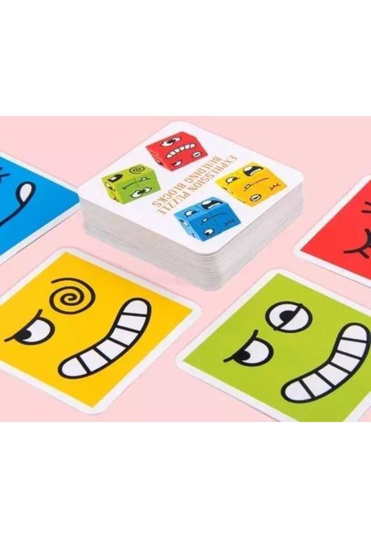 Juego de puzzle cubos didáctico, expresiones y emociones-6