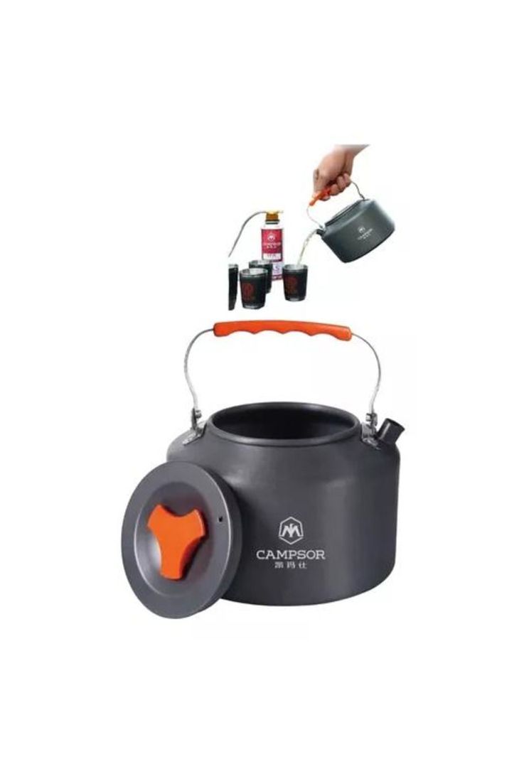 Tetera Hervidor de Agua para Camping - Con Silbato, 1.6 Litros-1