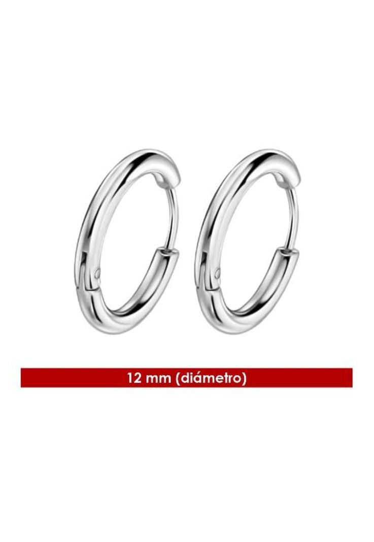 Set de aros para hombres y mujeres, argolla de acero, color plata-1