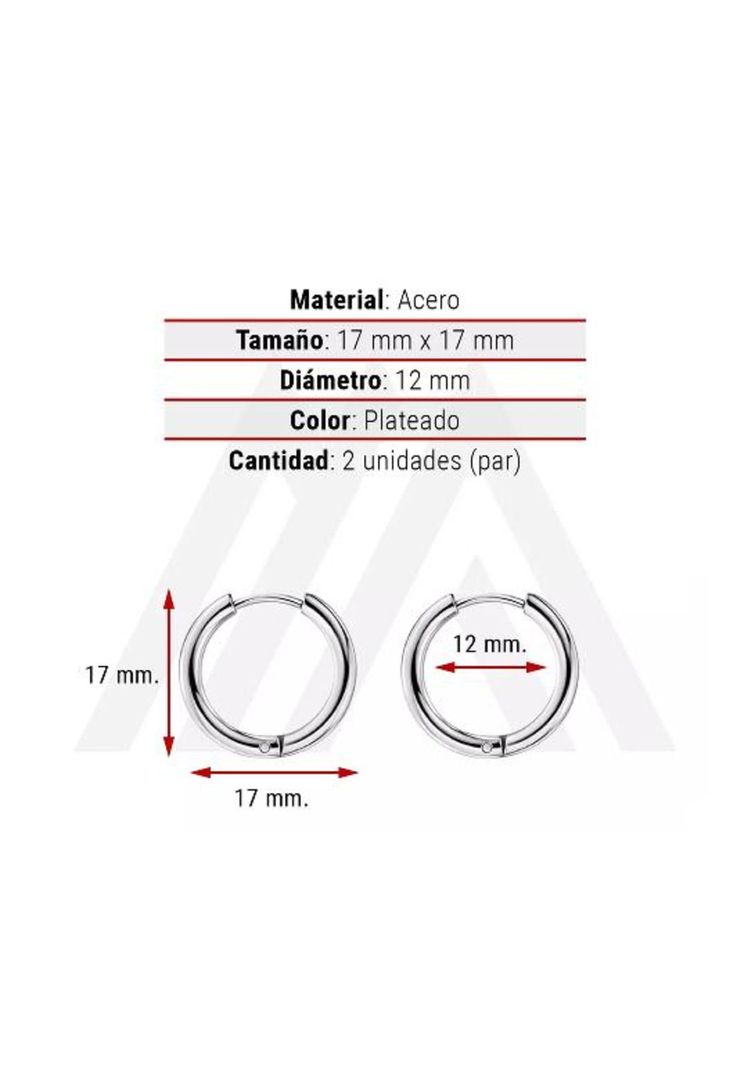 Set de aros para hombres y mujeres, argolla de acero, color plata-3