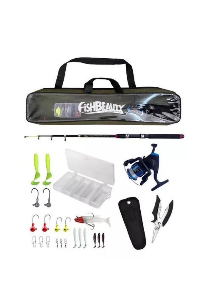 Kit de iniciación de caña de pesca de 210 cm con accesorios-0