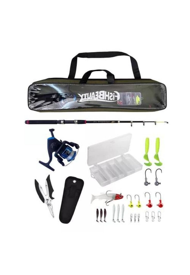 Kit de iniciación de caña de pesca de 210 cm con accesorios-1