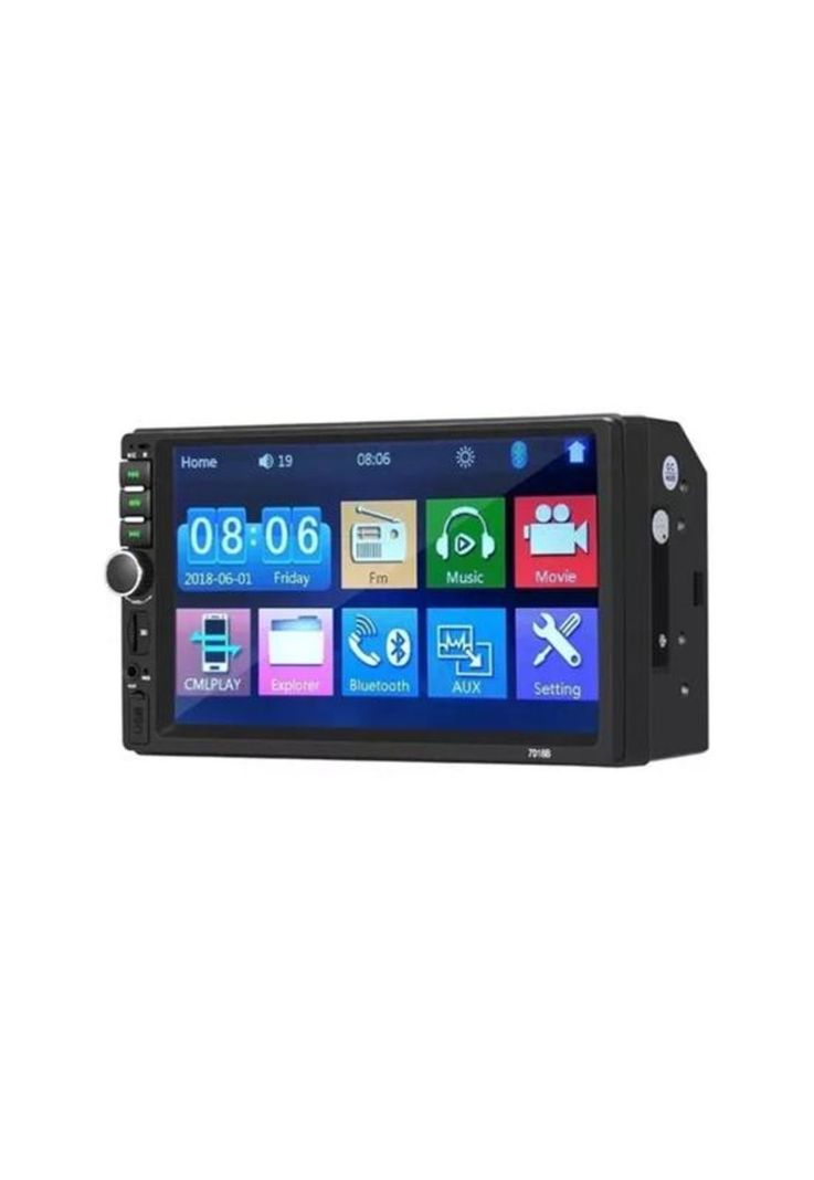 Radio auto 2 Din con Mirror Link y pantalla táctil MP5, color negro-1