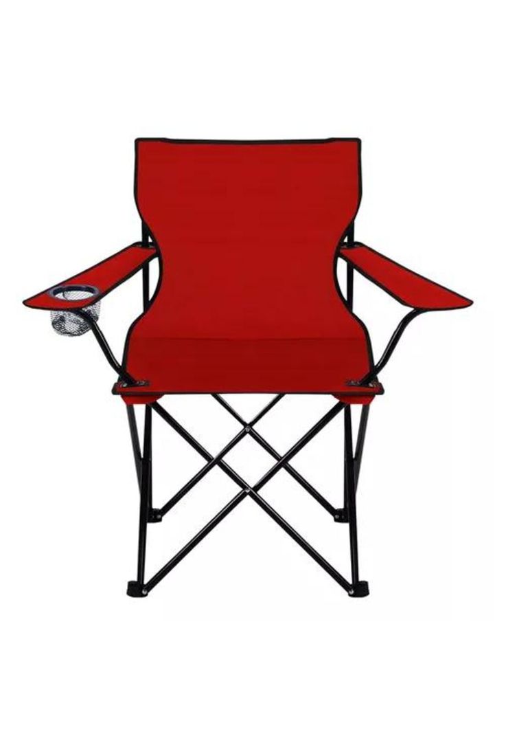 Silla plegable playa exterior campo camping portátil roja-2