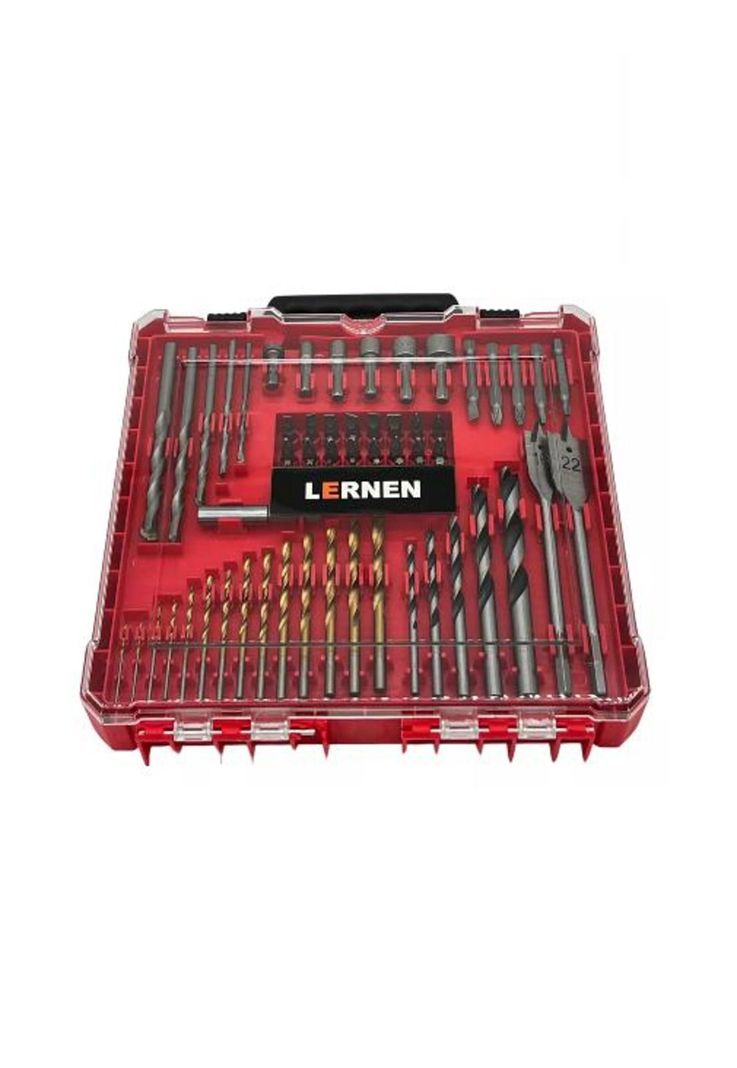 Kit de 70 brocas, dados y puntas de taladro Lernen, color negro-0