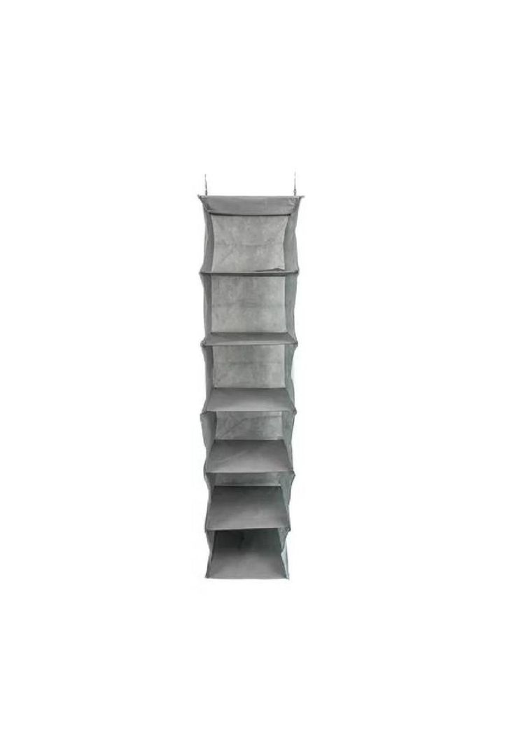 Organizador colgante 6 pisos para ropa y zapatos gris-0