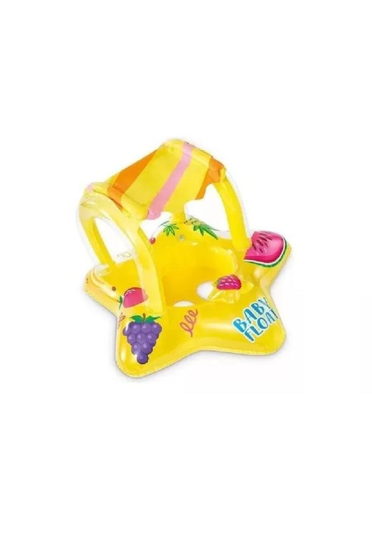 Flotador salvavidas inflable con techo estrella amarillo-1