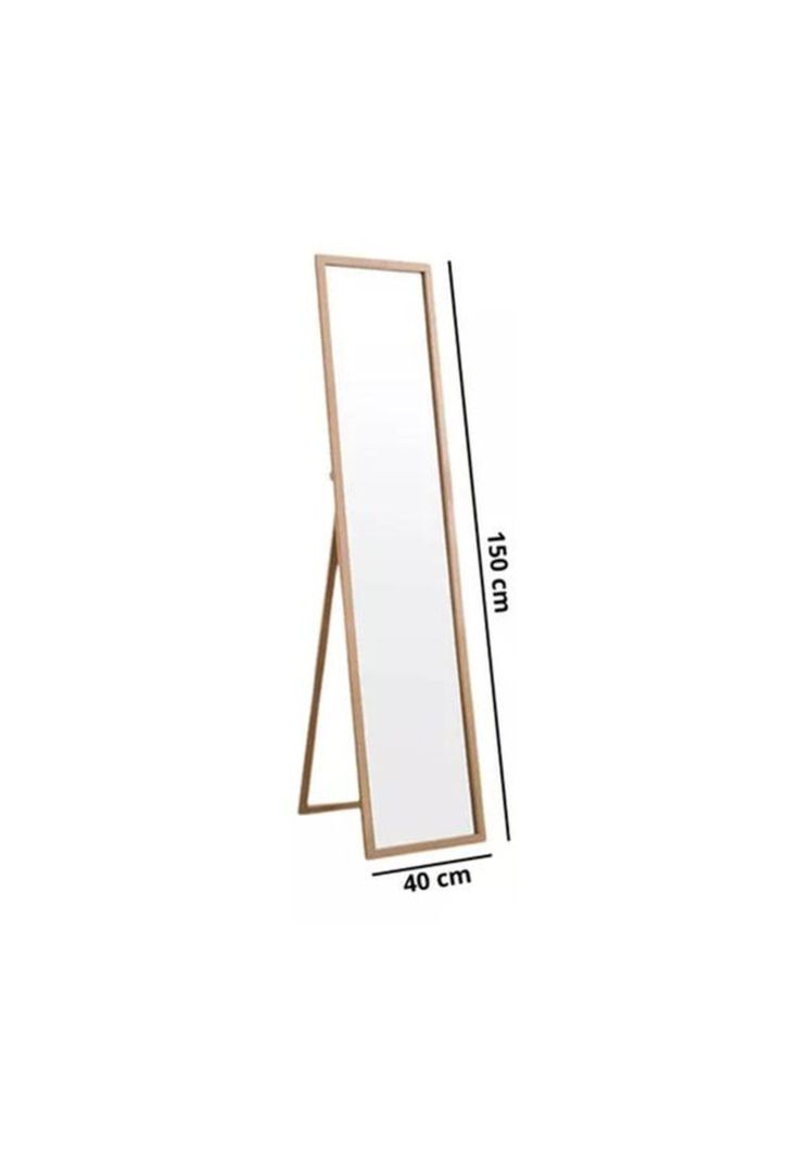 Espejo Cuerpo Entero 150x40cm Base Plegable Estilo Japonés Marrón-1