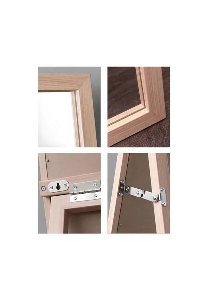 Espejo Cuerpo Entero 150x40cm Base Plegable Estilo Japonés Blanco-3