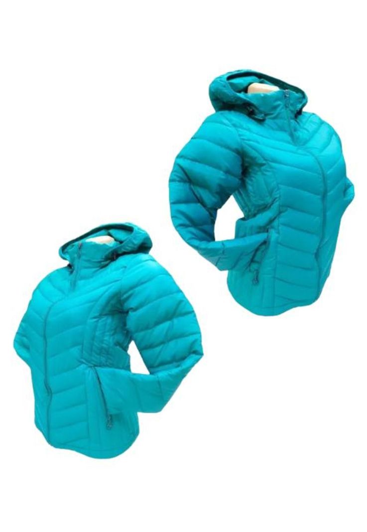 Chaqueta 3/4 Corta Mujer Engomada Térmica, Envío Rápido, Turquesa Claro, Talla L-3
