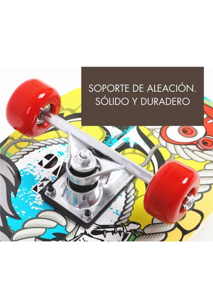 Tabla skate madera perro 7 láminas 32'', negro-5