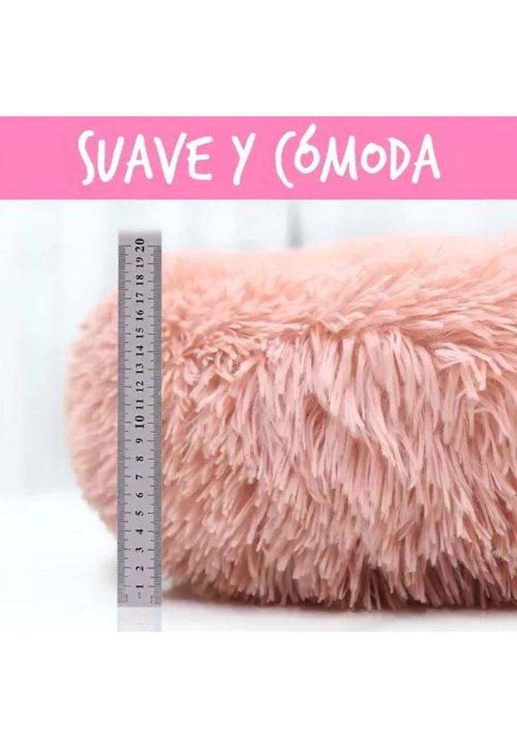 Cama antiestrés peluda para perros y gatos 70 cm marrón-2