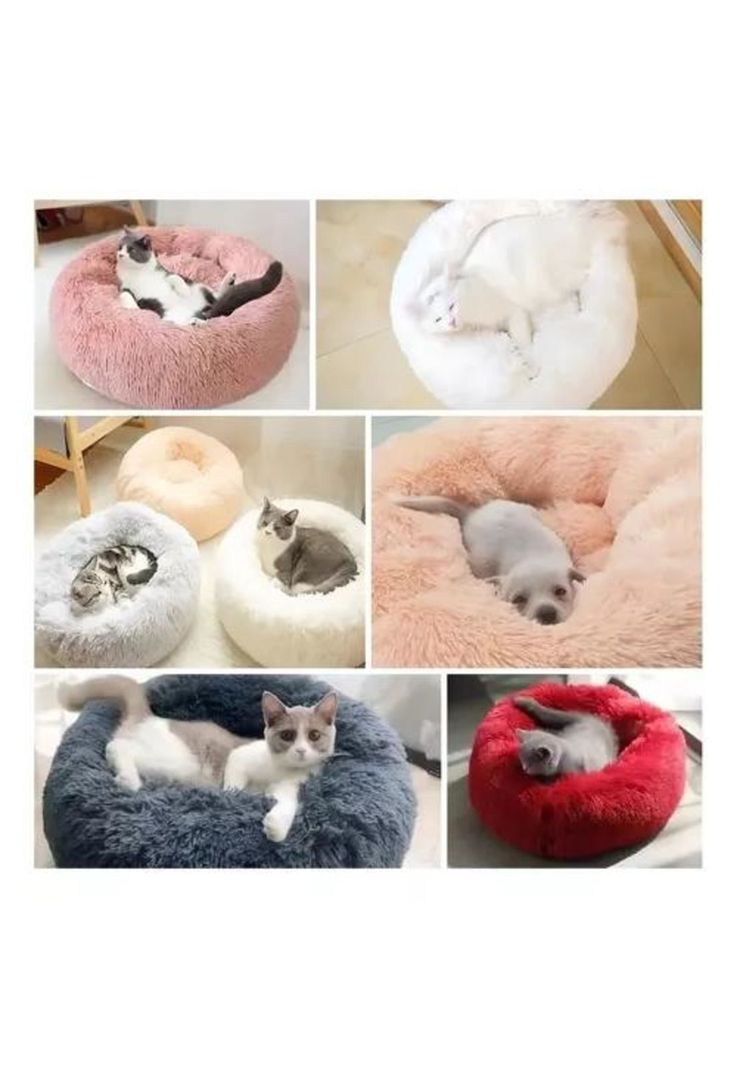 Cama antiestrés peluda para perros y gatos 70 cm marrón-5