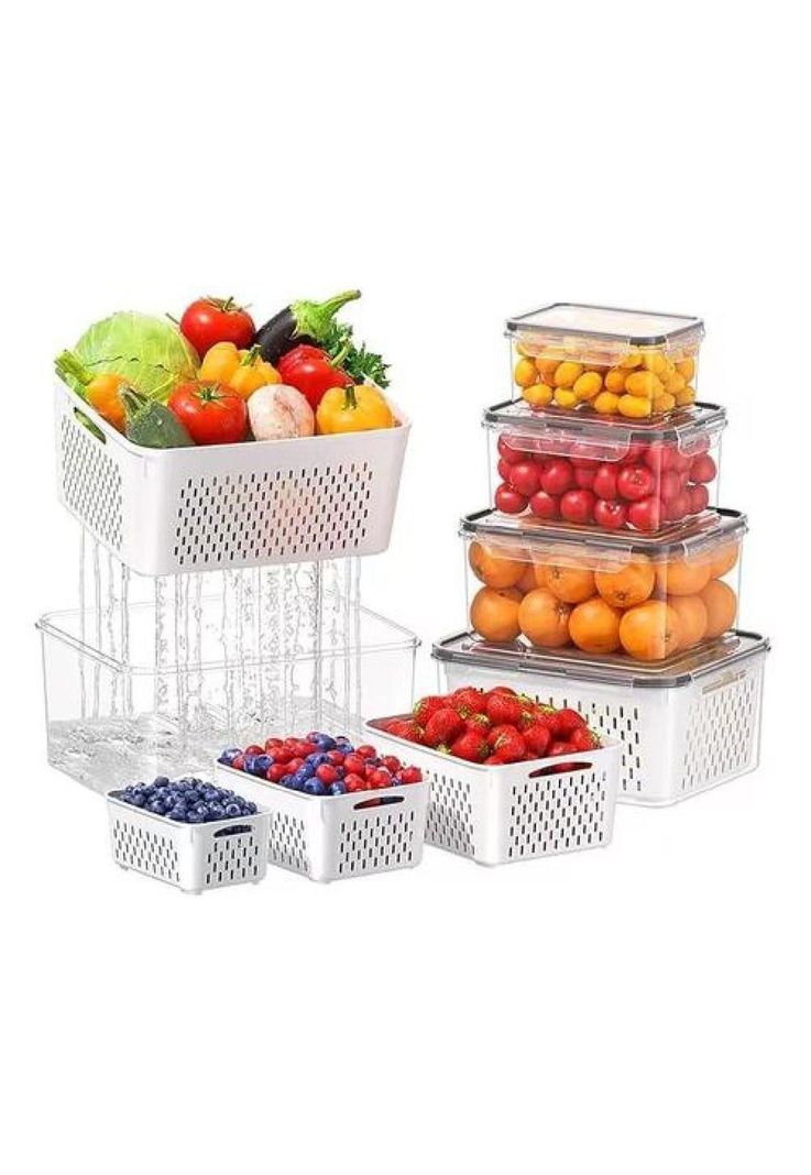 Set de 5 contenedores herméticos de plástico para cocina y despensa-1