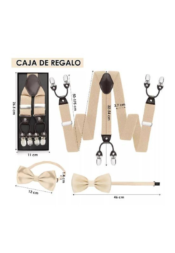 Suspensor humita en caja tirantes hombre ajustable elástico, caqui-4