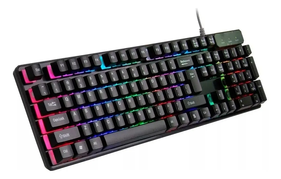 Teclado Landslides KR-6300 inglés rgb usb negro