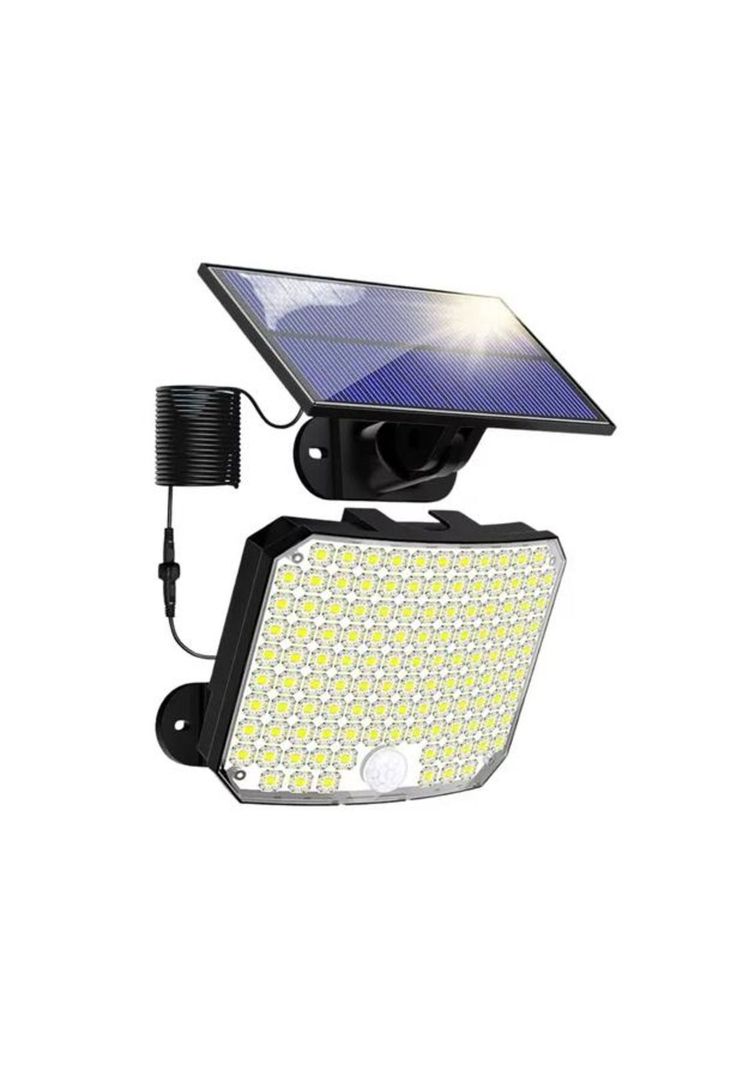 Set 2 foco solar exteriores panel luces solares 100w negro-0