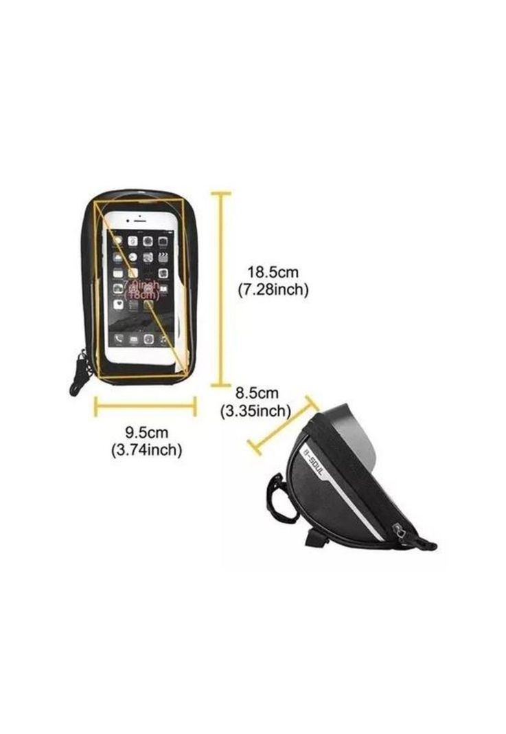 Soporte porta celular moto y bicicleta, impermeable XL Pro, color negro-2
