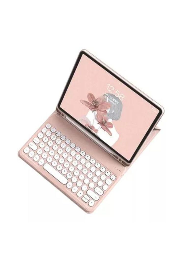 Carcasa funda con teclado para iPad Linkon 10.2 y 10.9, color rosado-1