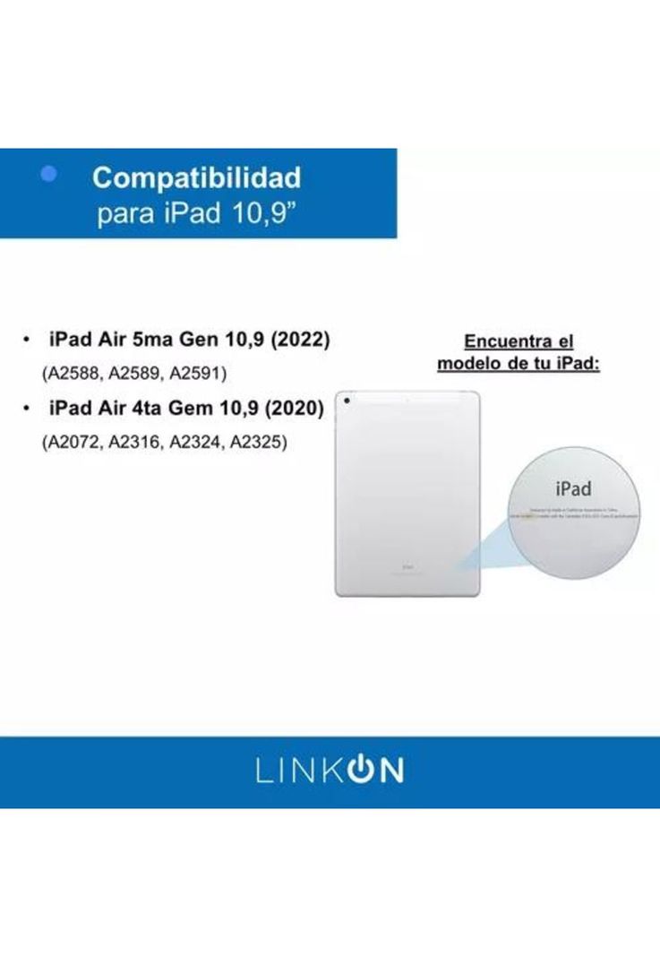 Carcasa funda con teclado para iPad Linkon 10.2 y 10.9, color rosado-2