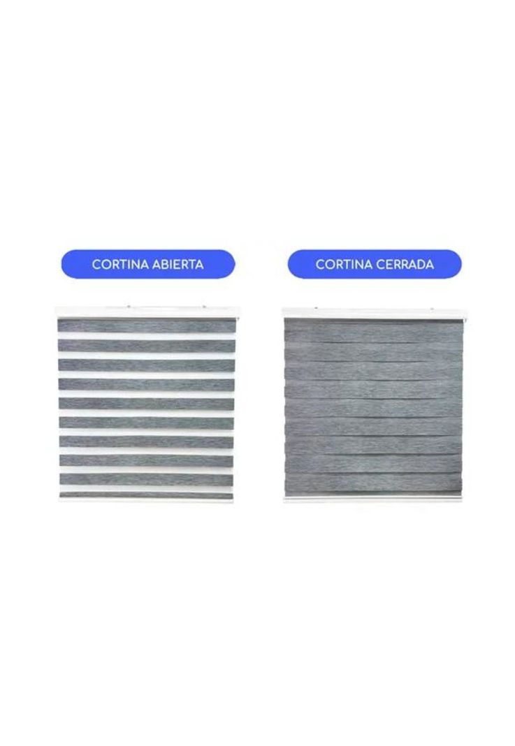 Cortina Roller Duo Zebra Día Noche 150x200cm Gris Jaspeado-6