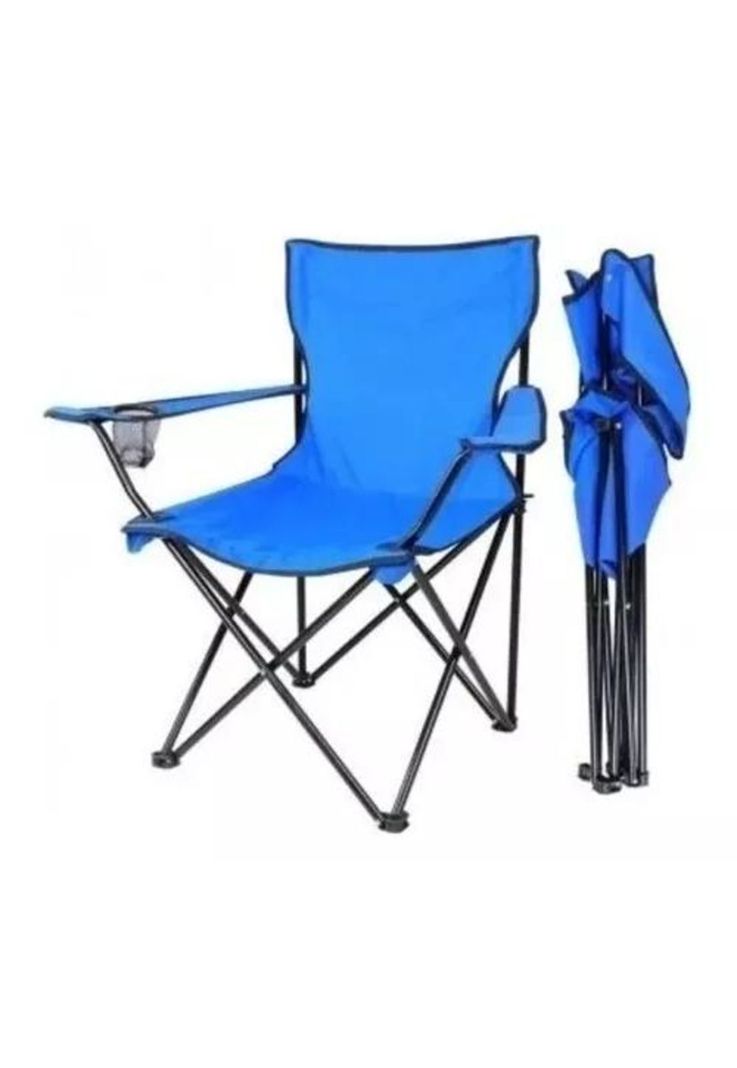 Silla plegable de camping para picnic y playa azul-0