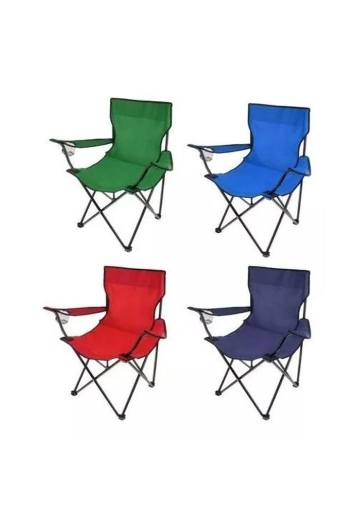 Silla plegable de camping para picnic y playa azul-1