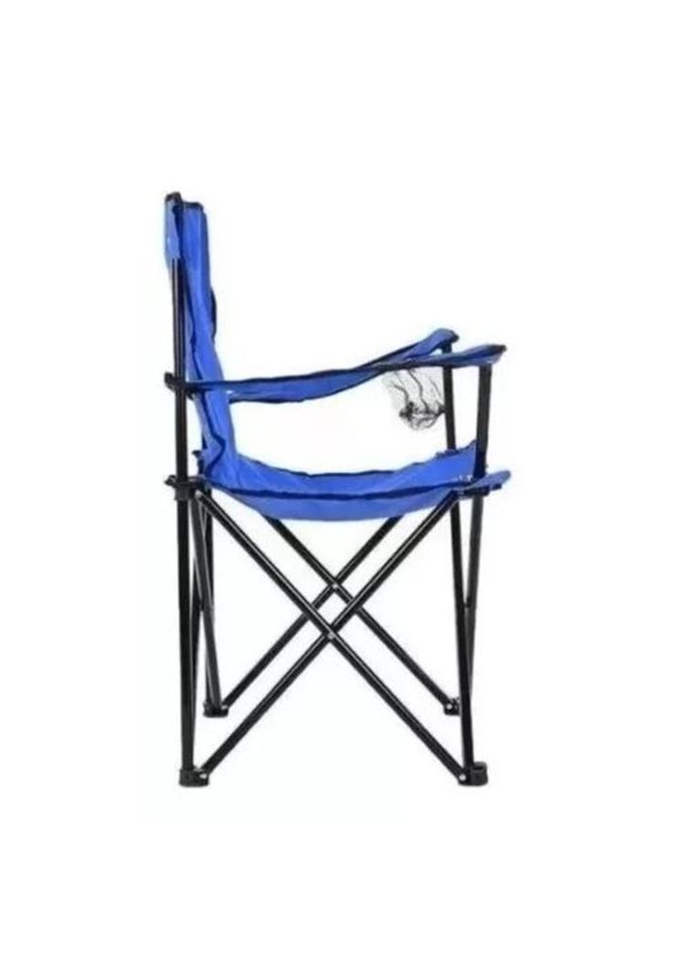 Silla plegable de camping para picnic y playa azul-2