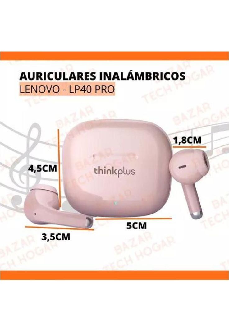 Audífonos inalámbricos Livepods LP40 Pro rosa claro luz verde-2