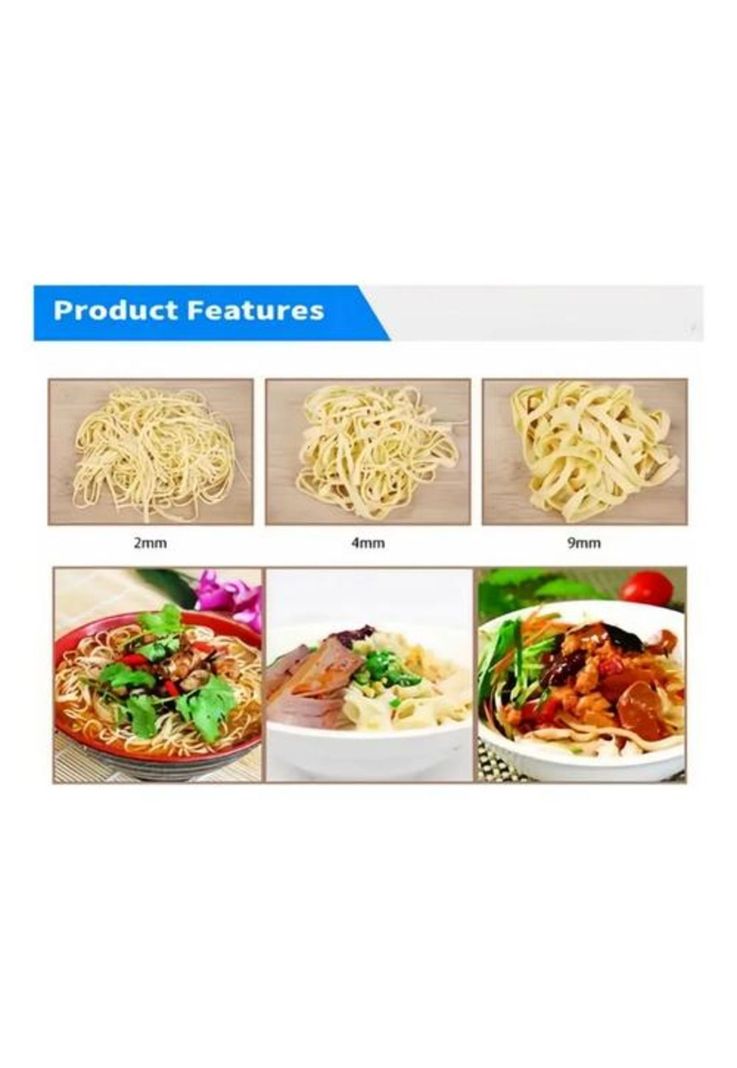 Máquina para hacer fideos con rodillo masa 2en1 plateado-5