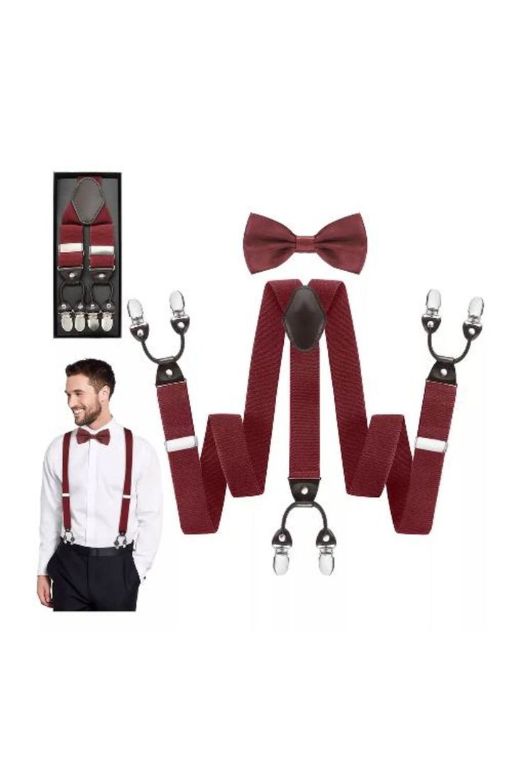 Suspensor humita en caja tirantes hombre ajustable elástico, café-2