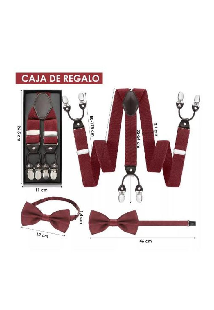Suspensor humita en caja tirantes hombre ajustable elástico, café-5