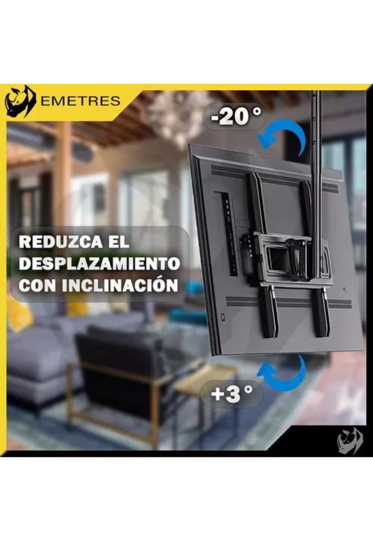 Soporte TV de techo y pared ajustable 26 a 60 negro-4