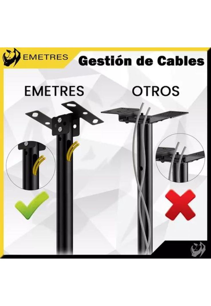 Soporte TV de techo y pared ajustable 26 a 60 negro-5