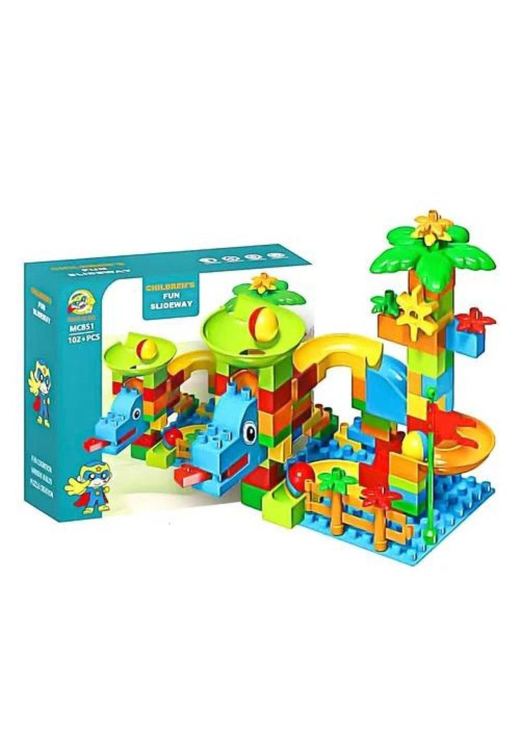 Bloques didácticos tobogán de pelotas, 102 pcs, juguete niños multicolor-0