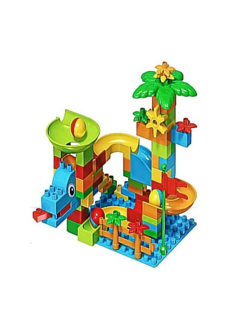 Bloques didácticos tobogán de pelotas, 102 pcs, juguete niños multicolor-1
