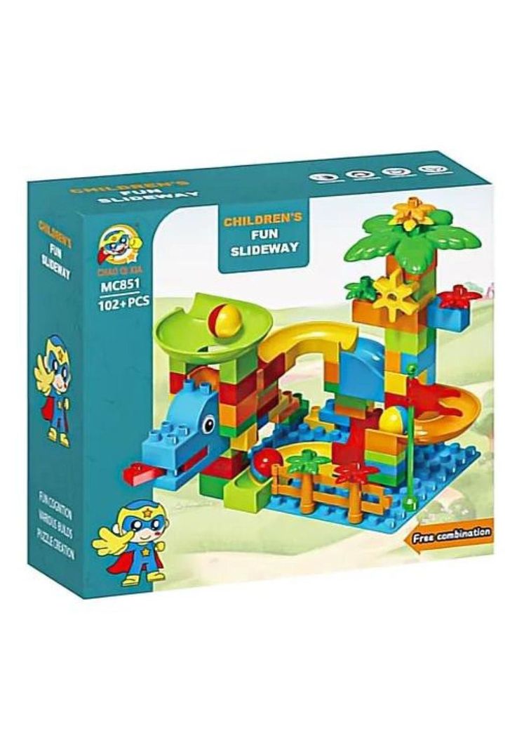 Bloques didácticos tobogán de pelotas, 102 pcs, juguete niños multicolor-2