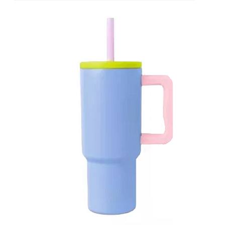 Vaso térmico mug, 900 lt, acero inoxidable, celeste-0