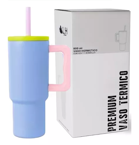 Vaso térmico mug, 900 lt, acero inoxidable, celeste-1