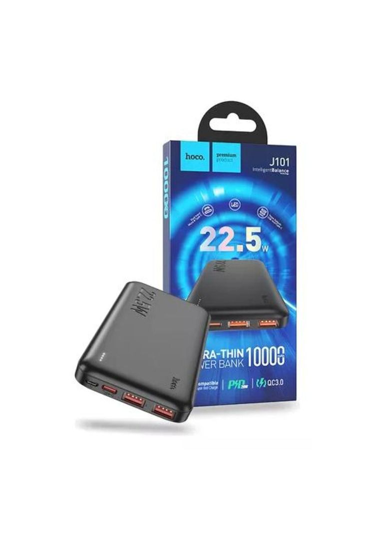 Power bank Hoco 10,000 mAh, 22.5W, cargador portátil, color negro-3