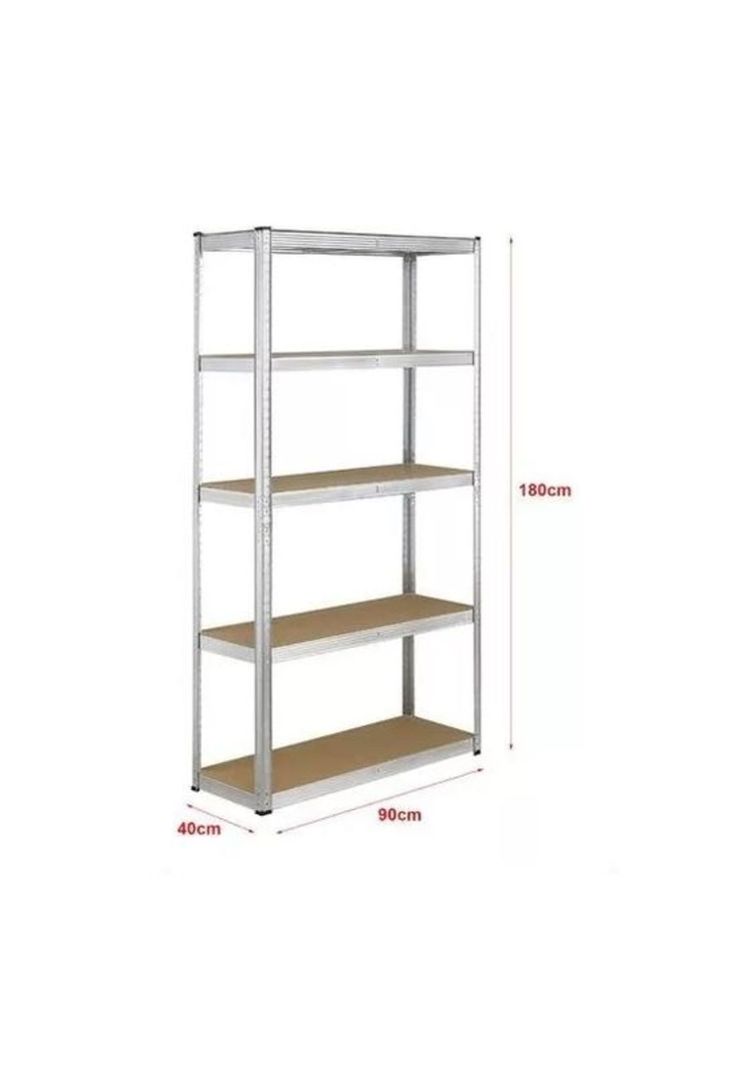 Estante Rack Metálico 180 x 90 x 40 Galvanizado Imsi Home Plateado-1