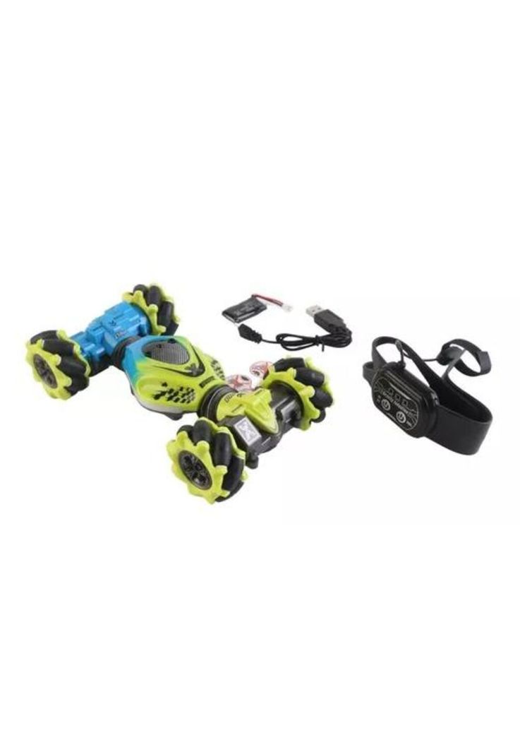 Auto loco 4x4 trucos pro con control 2.4G verde-6