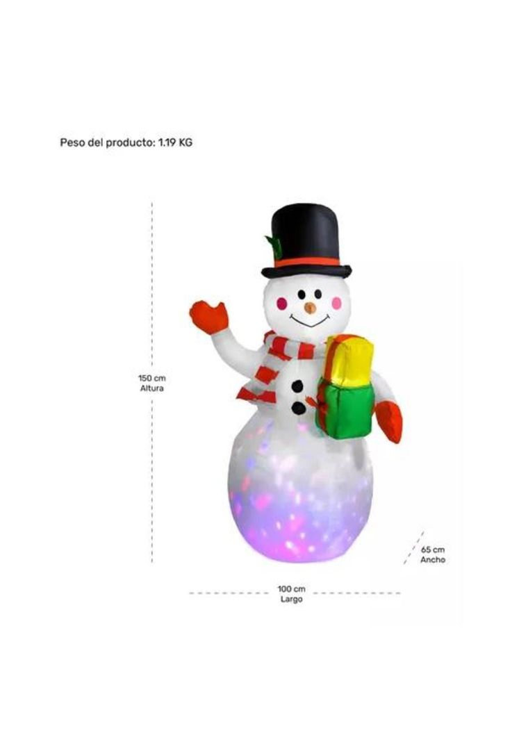 Muñeco de Navidad Houzer mkz-munenieve150 multicolor 150 cm x 65 cm x 100 cm-5