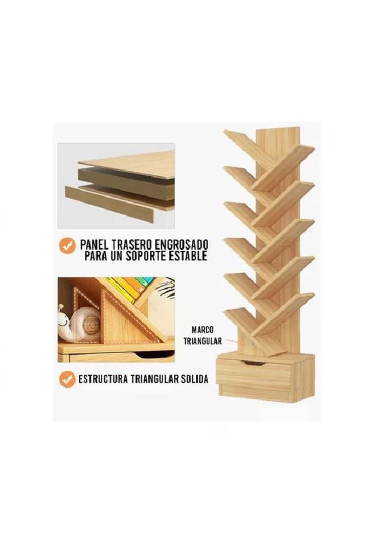 Estante de 12 Niveles Moderno con Cajón-1